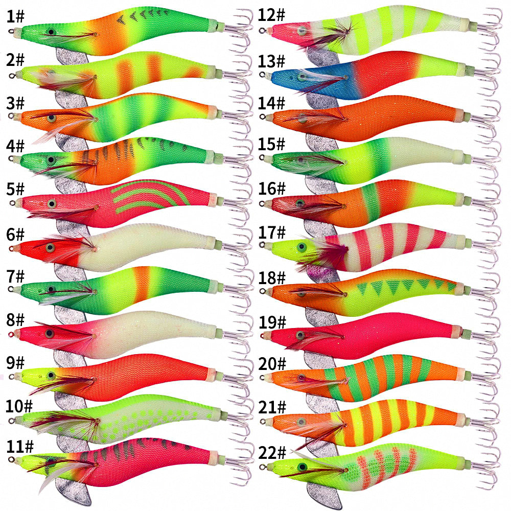 Glow Wood Shrimp Squid Jig, Six-Prong, Size 4.0 – product photo