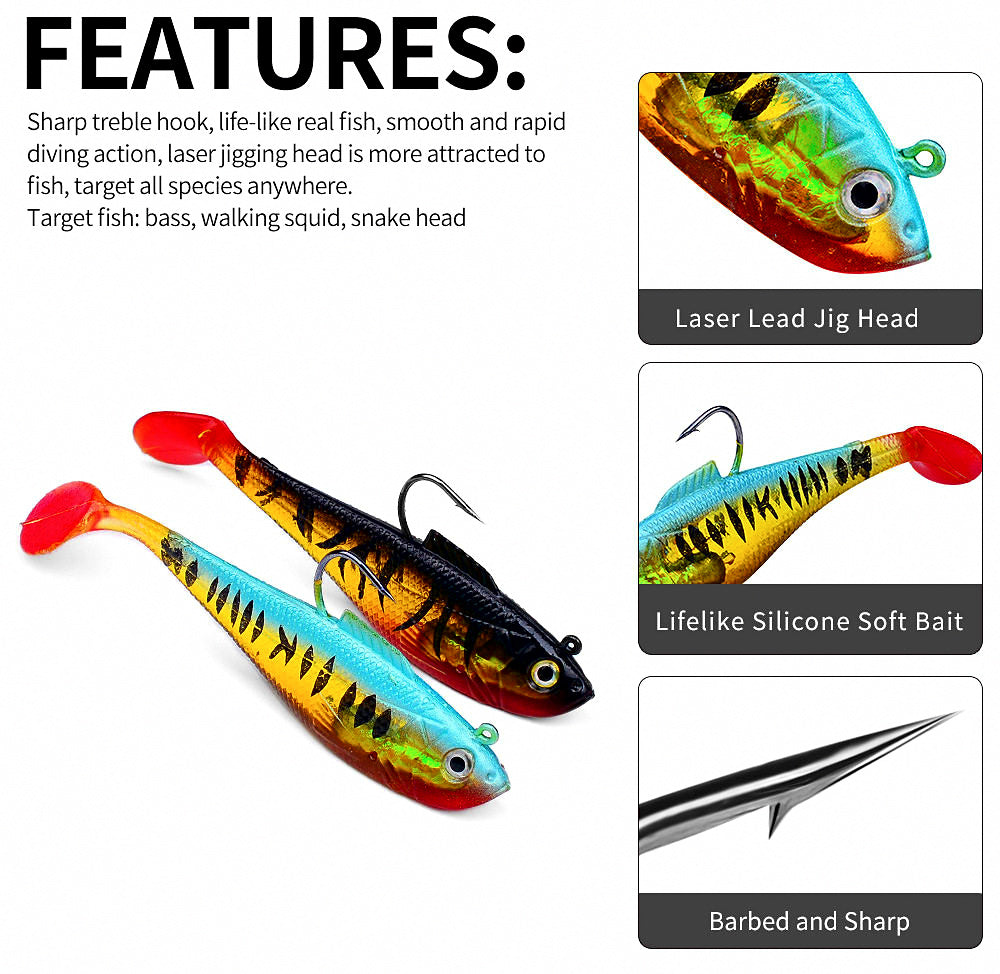 Lead-Wrapped T-Tail Soft Swimbait, 8 cm / 11 cm (3.1 / 4.3 in) – product photo