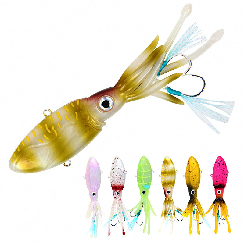 Glow UV Soft Squid Bait with Hook, 90–250 g (3.2–8.8 oz)