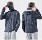 UPF 50+ Hooded Fishing Sun Shirt with Face Cover – product photo
