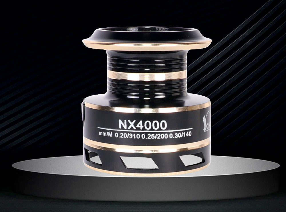 NX Long Cast Spinning Reel, Sizes 1000–7000, Black or Red – product photo