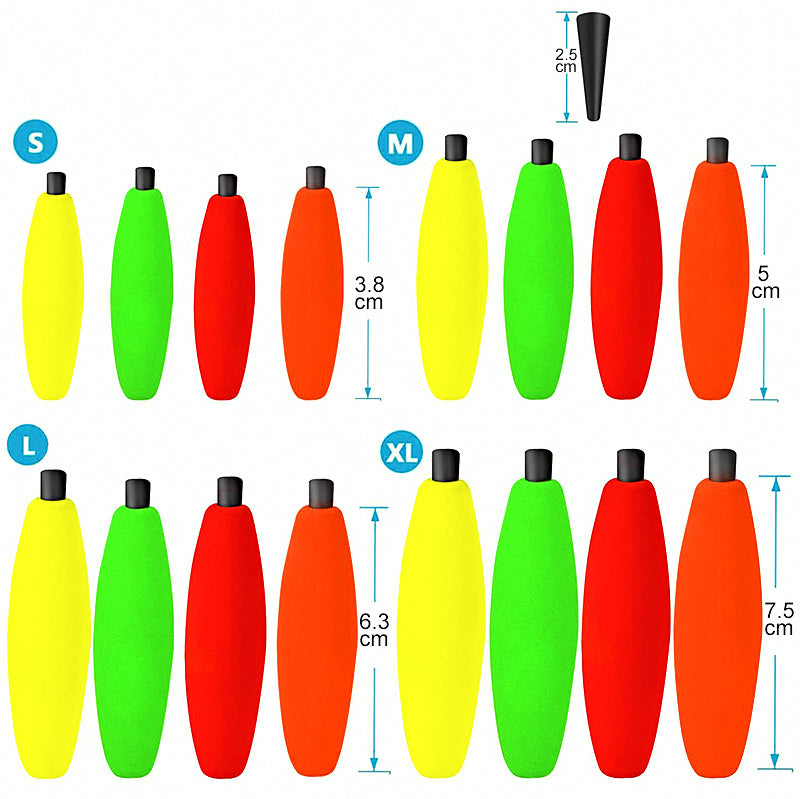 EVA Cigar Float Fishing Bobber, Oval, 4 Colors, S-XL – product photo