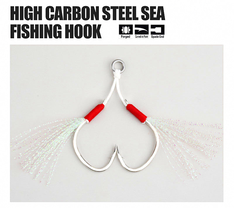 Double Assist Hooks with PE Line, Sizes 1/0–4/0 – product photo