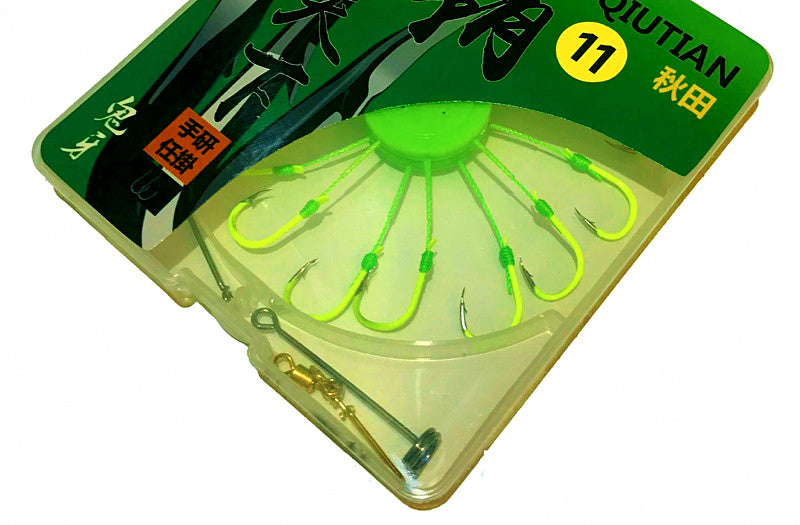 Iseni Ring-Eye Cluster Hooks, Glow or Black, 10-Box Set – product photo