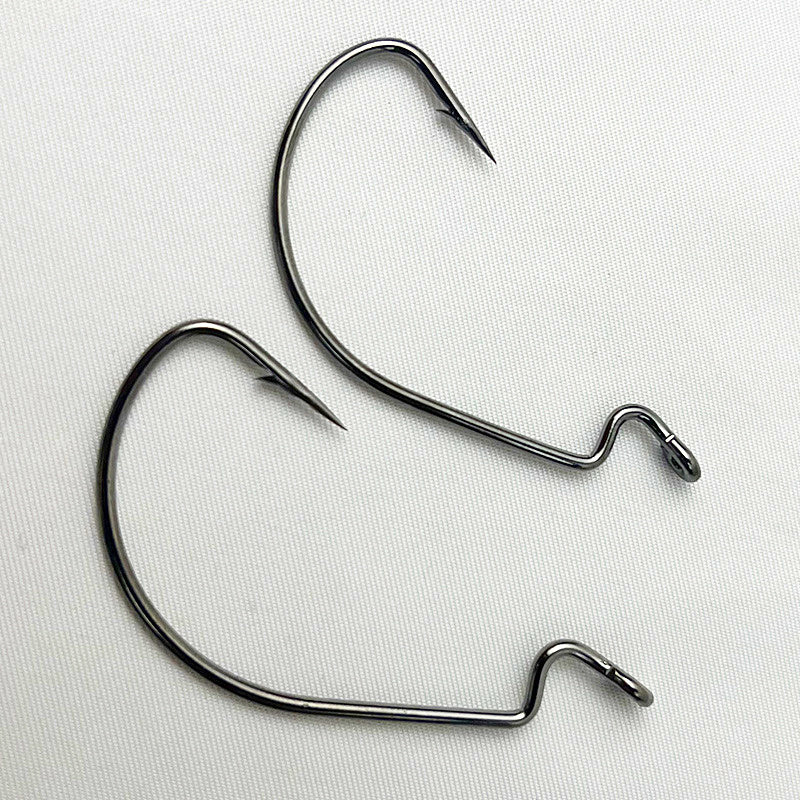 Wide-Belly Crank Single Hook, High-Carbon Steel, Barbed, 8–5/0 – product photo