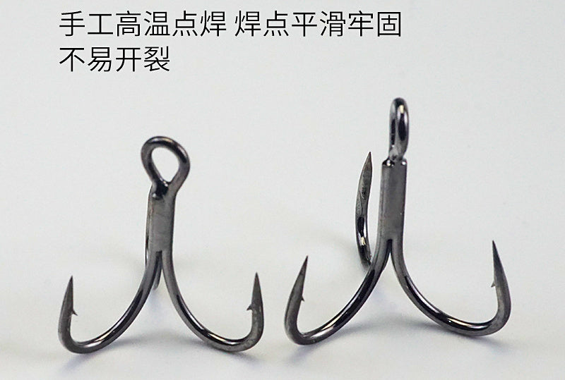 Barbed Treble Hooks, Tin or Black Nickel, 10-Pack, Sizes 2-10 – product photo