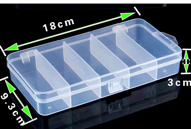 5-Compartment Plastic Tackle Box, 18 cm (7.1 in) – product photo