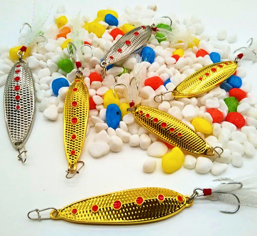 Metal Casting Spoon with Feather Treble Hook, 10–20 g (0.35–0.7 oz) – product photo