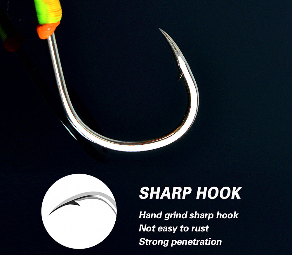 UV Glow Jig Hooks, Single or Double, 10-Pack, Sizes 13–22 – product photo