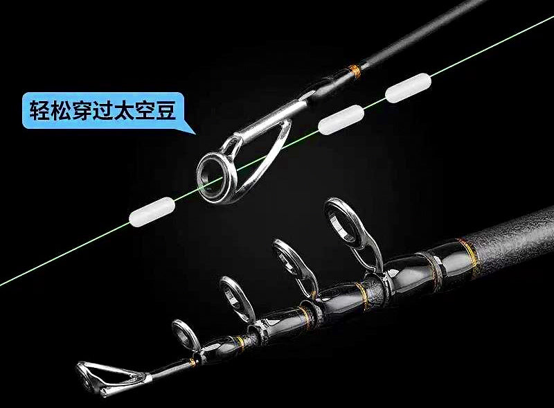 Telescopic Carbon Fishing Rod, 5.4–11.8 ft (1.65–3.6 m) – product photo
