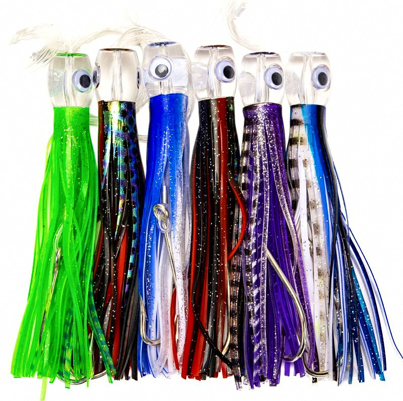 6 in Trolling Squid Skirt Lure for Tuna & Marlin, Resin Head – product photo