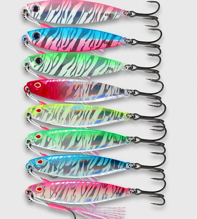 Glow Tiger Stripe Metal Jig, Double Hook, 30–80 g (1.1–2.8 oz) – product photo
