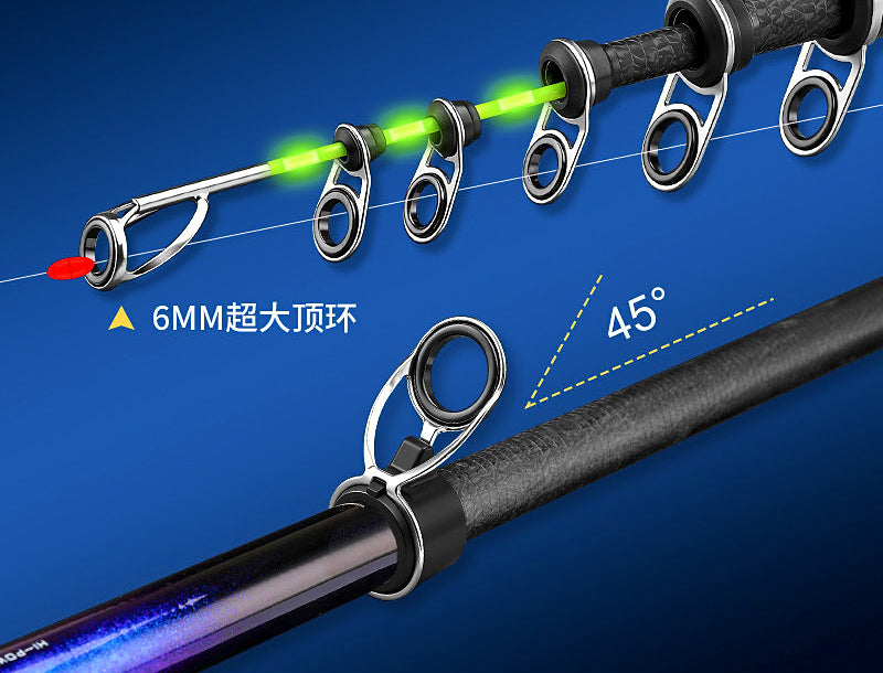 Glow Tip Iso Rod, Soft Carbon, 2.7–4.5 m (8.9–14.8 ft) – product photo