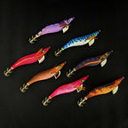 Glow Rattle Wooden Shrimp Squid Jig, Sizes 2.5, 3.0, 3.5 – product photo