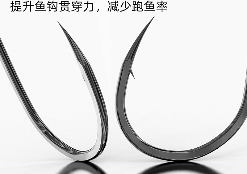 Senmata Fishing Hooks, Black Barbed, Bulk Pack, Sizes 0.1-12 – product photo