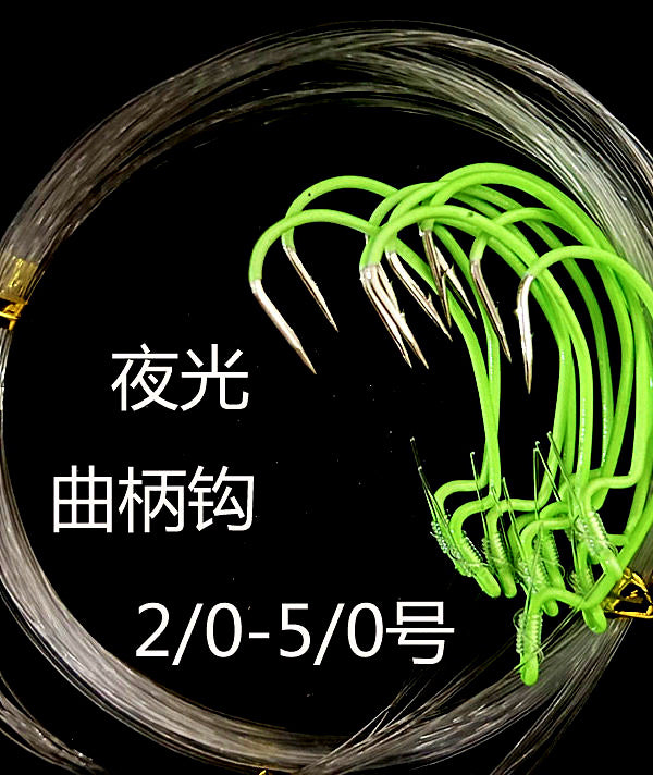 Glow Crank Hooks with Line, 30-Pack, Sizes 2/0–5/0 – product photo