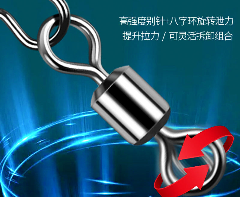 Snap Swivels with Figure-8 Ring, Size #0–#14, 30–100 Pack – product photo