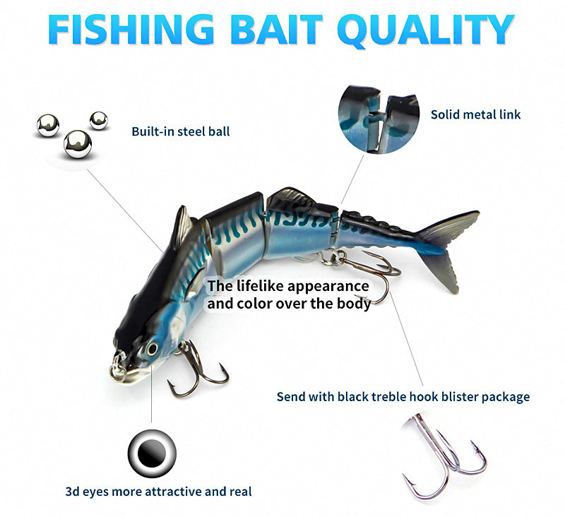 4-Section Jointed Swimbait Hard Lure, Saltwater/Freshwater – product photo