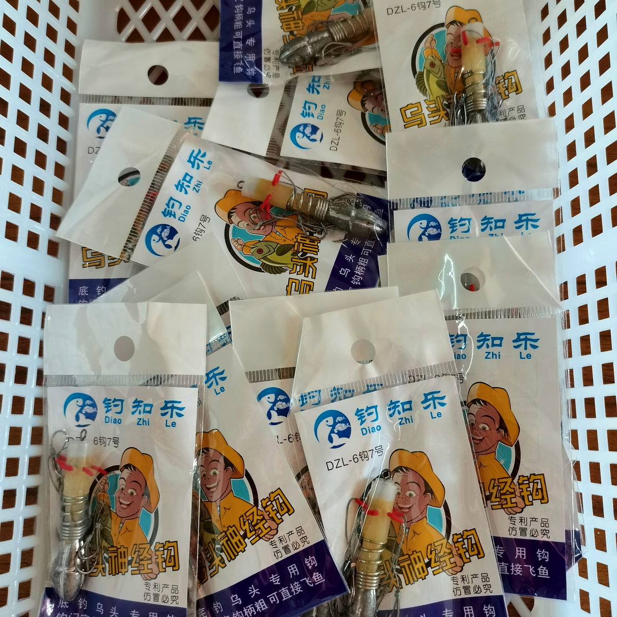 Multi-Hook Fishing Rig, 5 or 6 Hooks, Size No. 6–8 – product photo