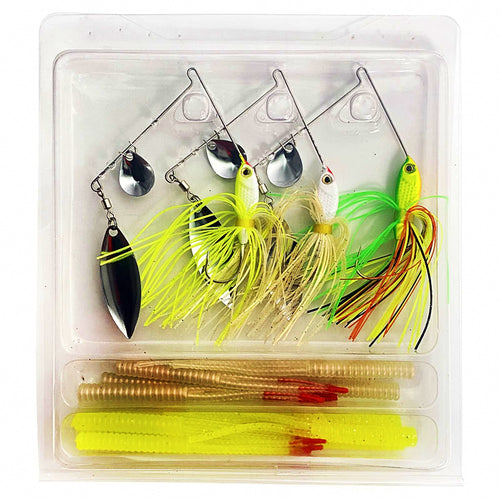 Spinner Spoon & Soft Bait Lure Kit, 12 g (0.42 oz) / 17 g (0.6 oz)