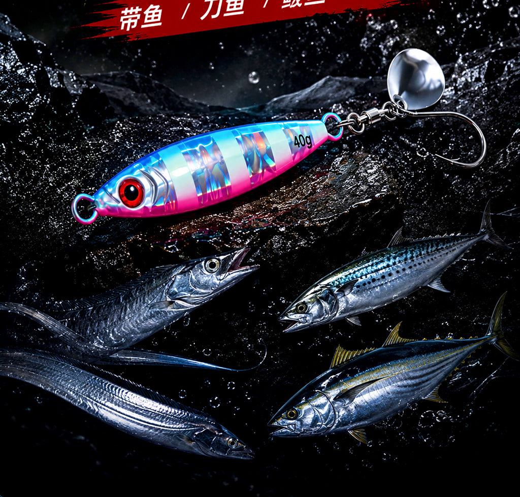 Blue Pink Glow Metal Jig, 15–80 g (0.5–2.8 oz) – product photo