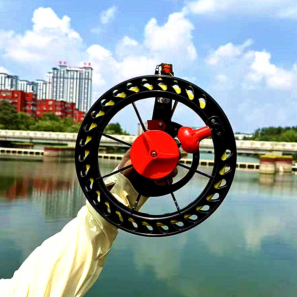 Black ABS Hand Reel, 25 cm (9.8 in), Left/Right Handle – product photo