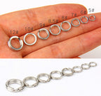 Stainless Steel Flat Split Rings, Sizes #5–#12 – product photo