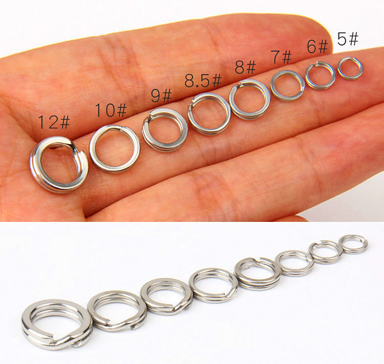 Stainless Steel Flat Split Rings, Sizes #5–#12 – product photo