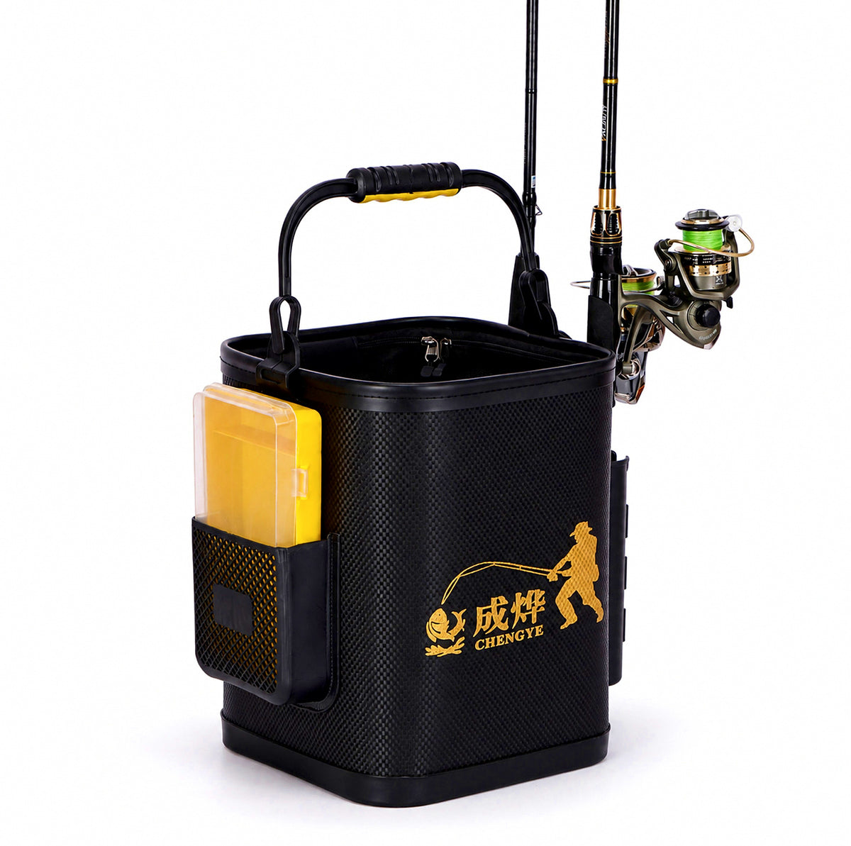 EVA Fishing Bucket with Rope, Live Fish & Water Bucket – product photo