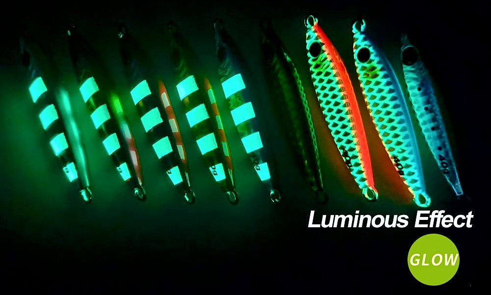 Glow Metal Jig with Single Hook, 30–100 g (1.1–3.5 oz) – product photo