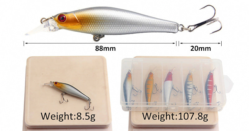 Minnow Hard Bait, 8.8 cm (3.5 in), 9 g (0.32 oz) – product photo