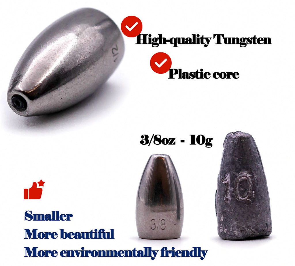 Tungsten Bullet Weight, Texas Rig Sinker, 1.8–14 g (1/16–1/2 oz) – product photo