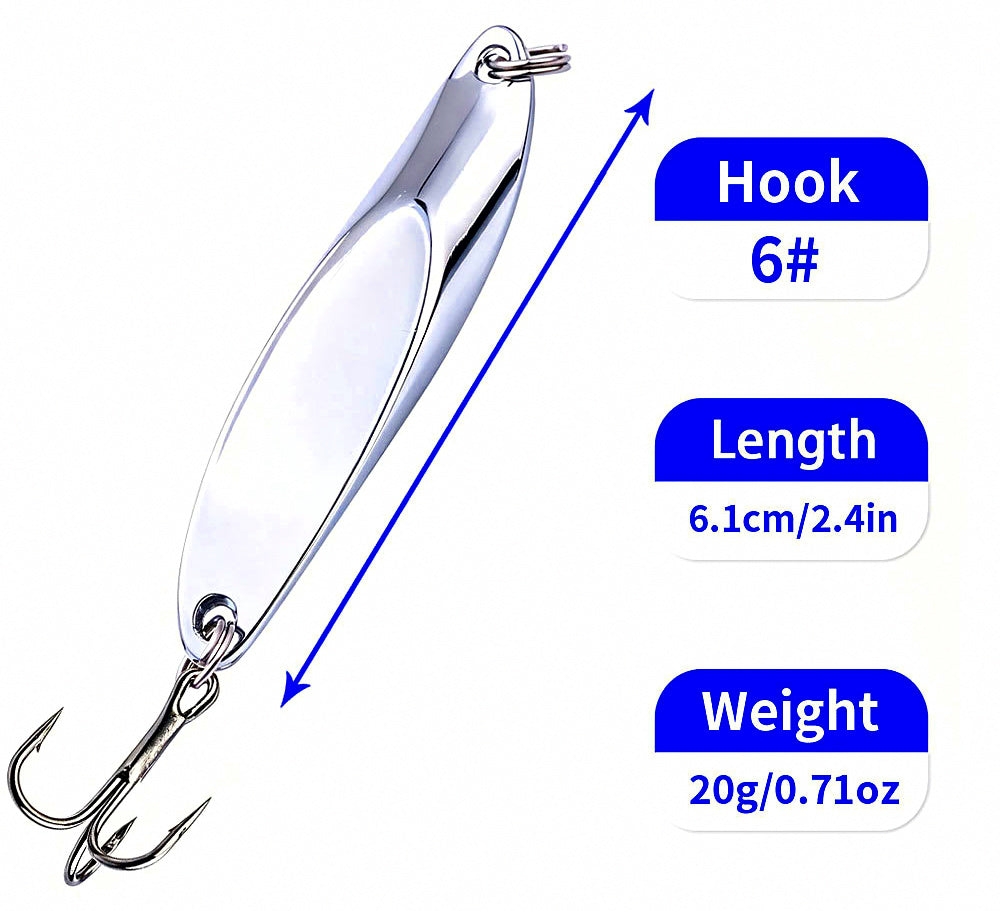 Metal Casting Jig Spoon, 5–20 g (0.18–0.71 oz), Silver or Gold – product photo