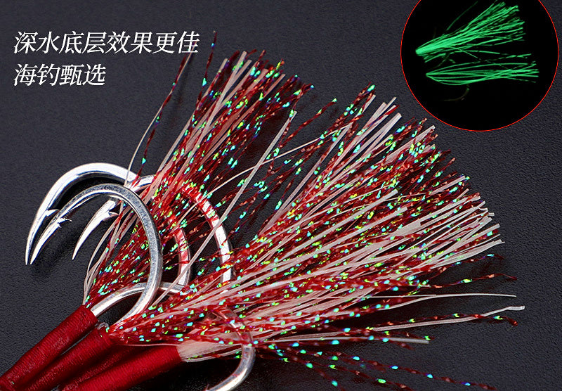 Slow Pitch Jig Assist Hooks, Double Hook Rig, 2/0 or 3/0 – product photo