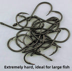 4X Strong Saltwater Fishing Hooks, 50 pcs, Barbed – product photo