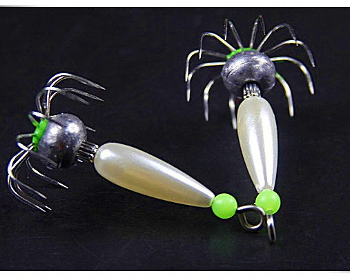 UV Pearl White Squid Jig, Tube Style with Hook – product photo