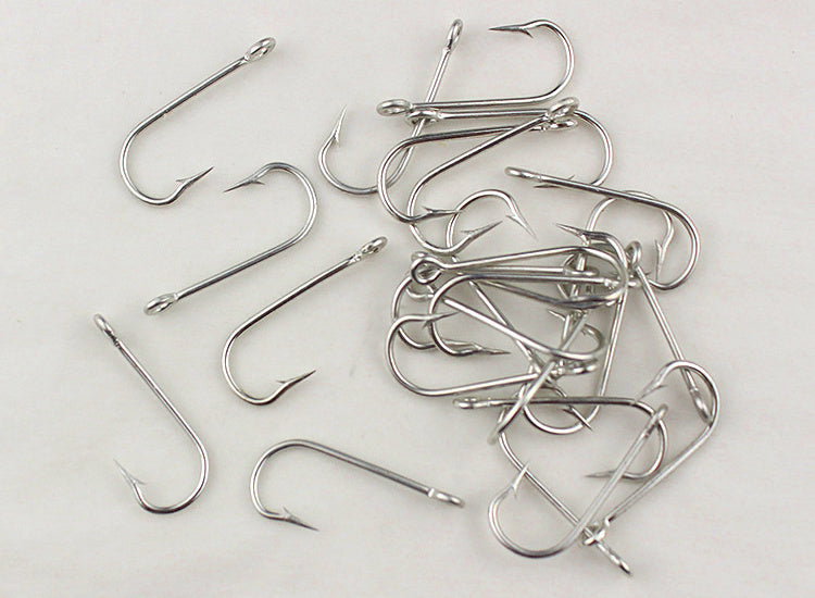 Long Shank Eyed Barbed Saltwater Hooks, Bulk Pack – product photo