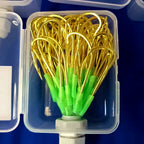 Snelled Hooks with Glow Tube, Barbed, 1.2 m (3.9 ft) Leader