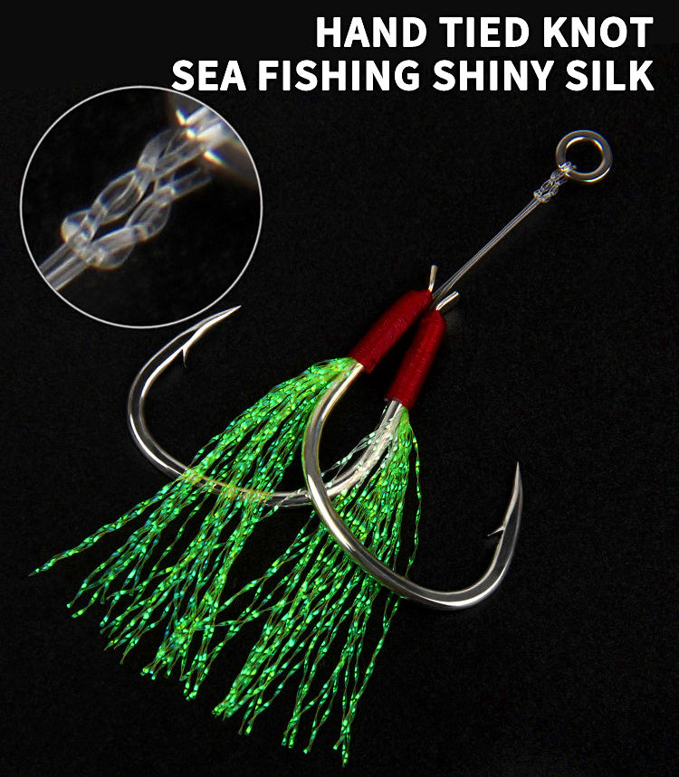 Slow Jig Double Assist Hooks, Carbon Line, 1/0–3/0 – product photo