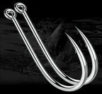 Barbed Ringed Saltwater Hooks, Loose, Black or White – product photo