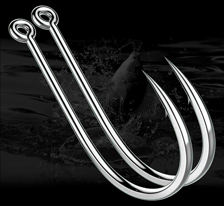 Barbed Ringed Saltwater Hooks, Loose, Black or White – product photo