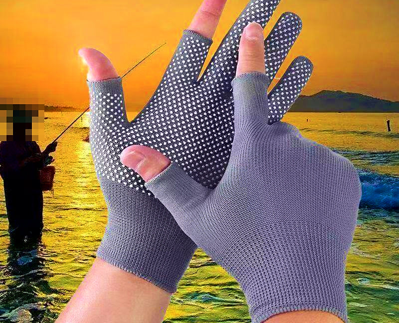 Fingerless Fishing Gloves, Anti-Slip, Thin, One Size – product photo