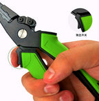 Fishing Pliers & Fish Grip Set with Scale, Green – product photo