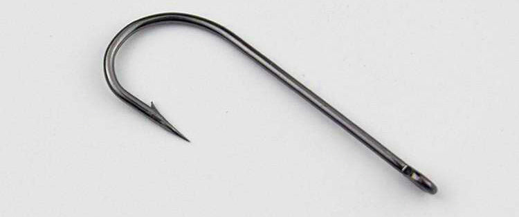 Long Shank Barbed Offset Hooks, Black, Bulk Pack – product photo