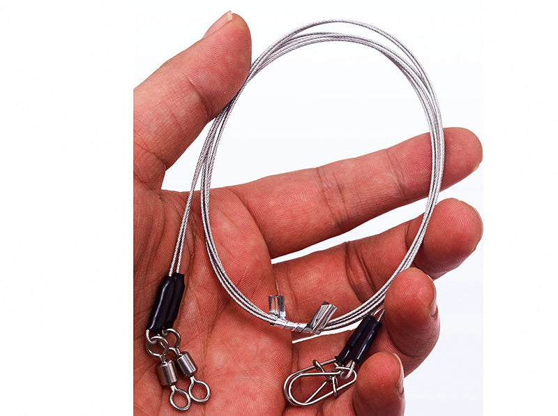 Stainless Wire Leaders w/ Swivel & Snap, 5-Pack, 30–100 cm – product photo