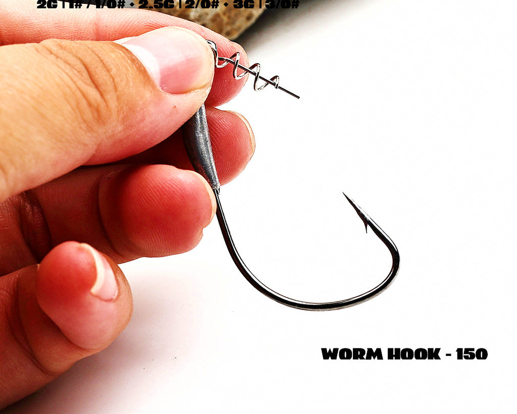 Weighted Offset Worm Hooks, 2–3 g (0.07–0.11 oz), 5 pcs – product photo