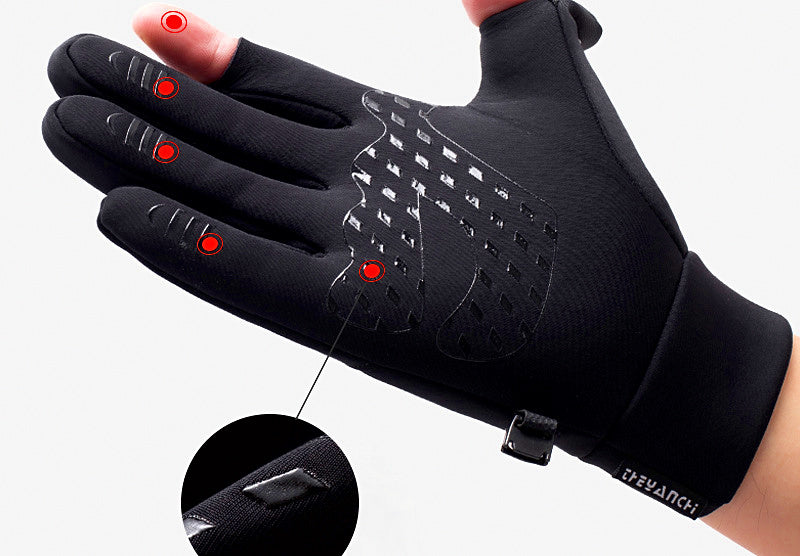 Men's Winter Fleece-Lined Touchscreen Gloves, Water-Repellent – product photo