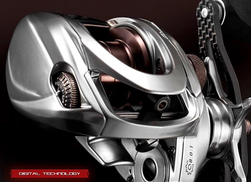 Low-Profile Baitcasting Reel, Carbon Frame, 8 Bearings – product photo