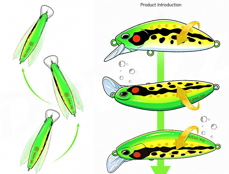Mini Sinking Minnow Lure, 2.8 g & 4 g (0.1 & 0.14 oz) – product photo