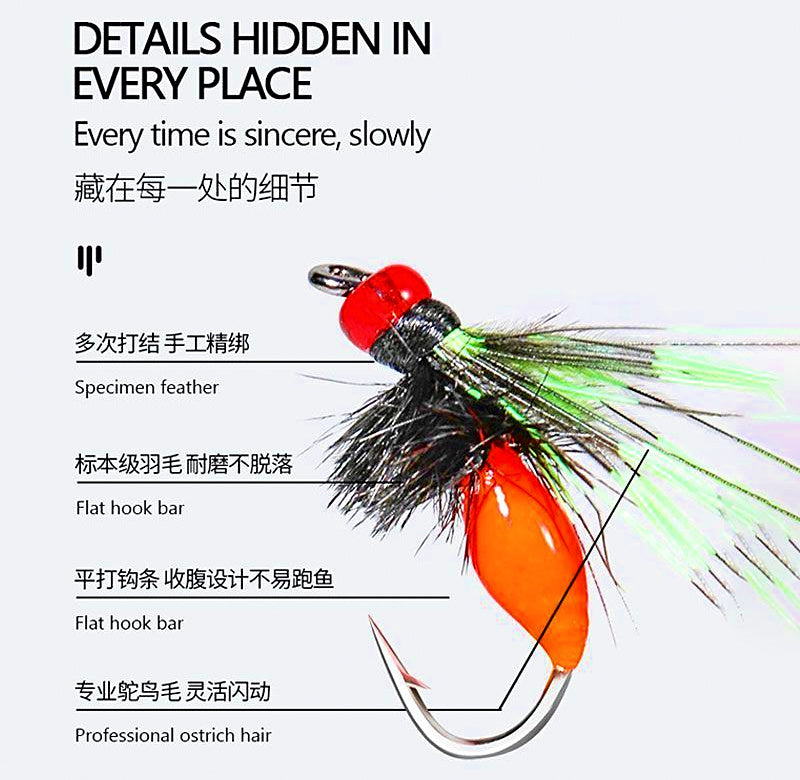 Micro Mosquito Fly Lure Set, Sizes 14, 16, 18 – product photo